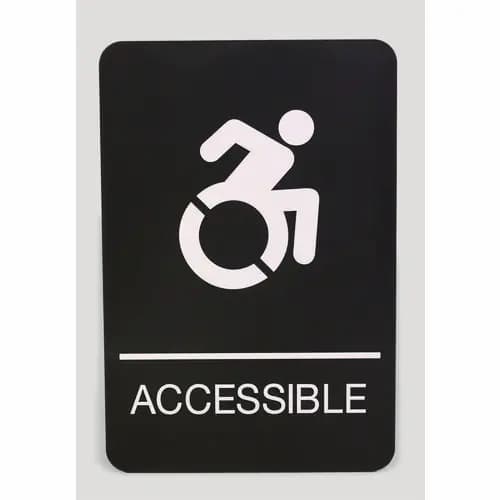 Headline® Sign ADA Sign, Accessible, Black Face with White Graphics