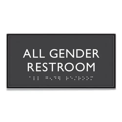 Headline® Sign ADA Sign, All Gender Restroom, Clear/White