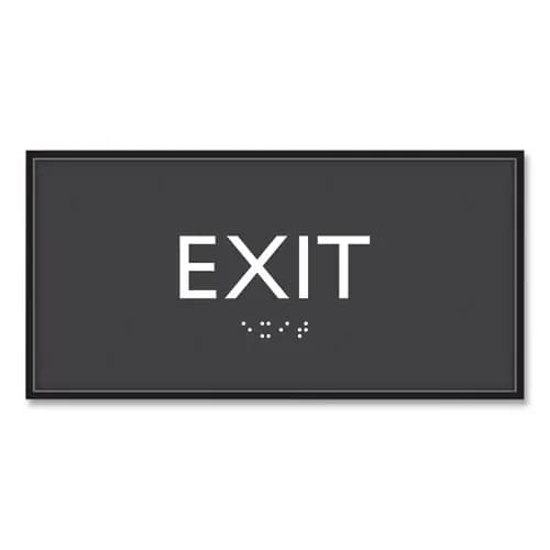 Headline® Sign ADA Sign, Exit, Plastic, Clear/White