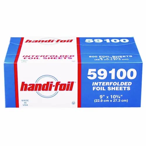 HFA® Interfolded Foil Sheets, 55 Gauge, 9 x 10.75, 500 Sheets per Box, 6 Boxes per Carton