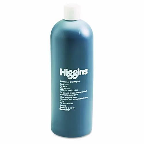 Higgins® Waterproof Pigmented Drawing Ink, 32 oz Bottle, Black