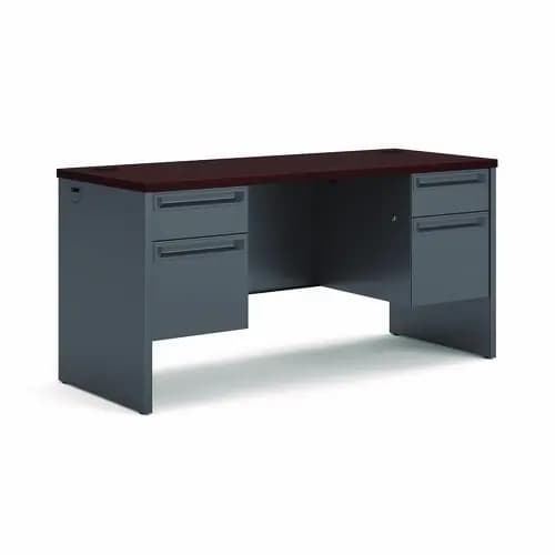 HON® 38000 Series Kneespace Credenza, Mahogany/Charcoal, 60"W x 24"D x 29.5"H