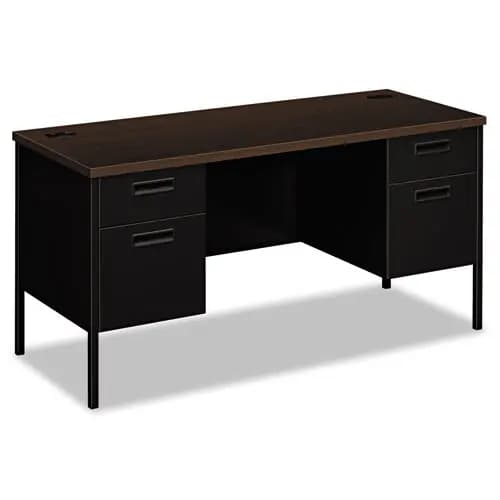 HON® Metro Series Kneespace Credenza, 60"W x 24"D x 29.5"H, Mocha/Black