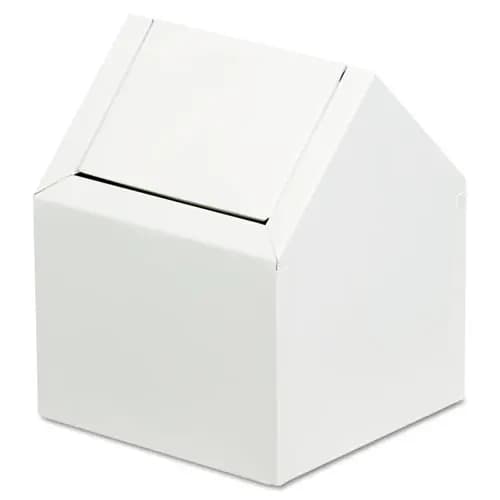 HOSPECO® Double Entry Swing Top Floor Receptacle, Metal, White
