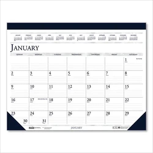 House of Doolittle™ 100% Recycled Two-Color Dated Monthly Desk Pad Calendar