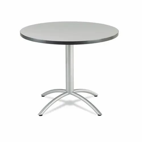 Iceberg CafeWorks Table, Cafe-Height, Round, 36" Diameter, 30" High, Gray/Silver