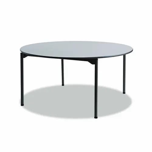 Iceberg Maxx Legroom Wood Folding Table, Round, 60" x 29.5", Gray/Charcoal