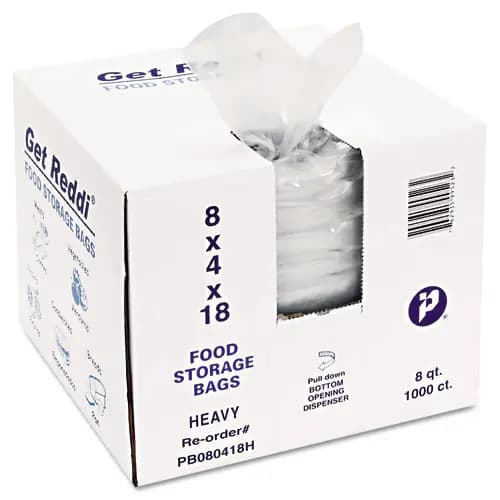 Inteplast Group Food Bags, 2 gal, 8" x 4" x 18", Clear, 1,000/Carton