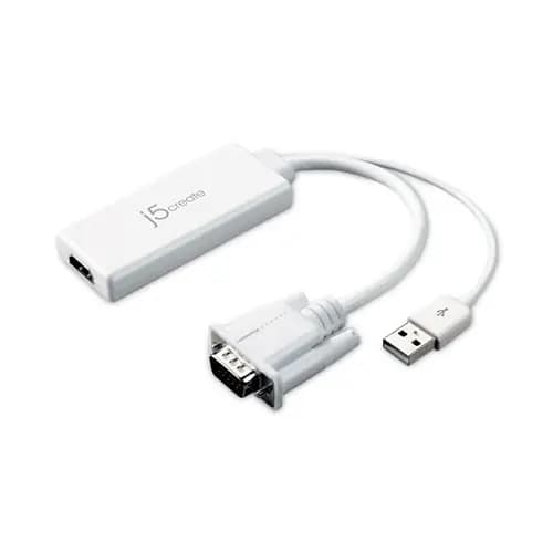 j5create® VGA to HDMI Video Audio Adapter, White