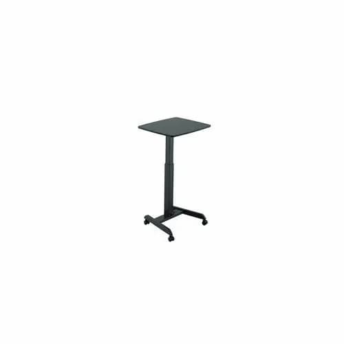 Kantek Mobile Sit-to-Stand Desk, Black, Adjustable Height 29.75" to 44.25", 23.5" x 20.5"
