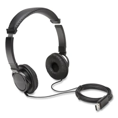 Kensington® Hi-Fi Headphones, Black, 6 ft Cord