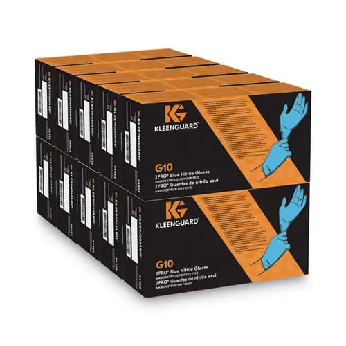 KleenGuard™ G10 2PRO Nitrile Gloves, Blue, Large, 100/Box