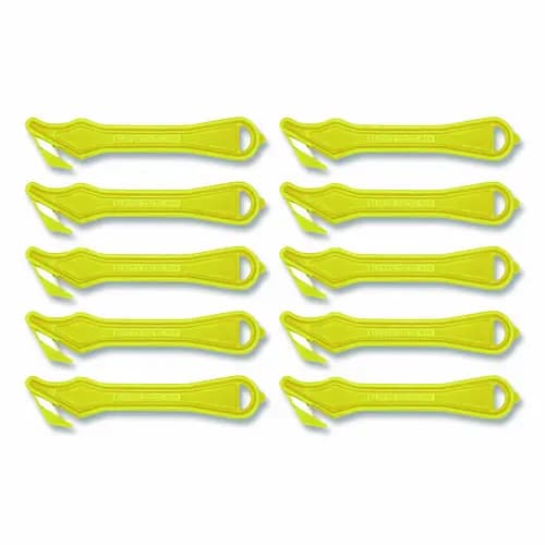 Klever Kutter™ Excel Plus Safety Cutter, Yellow, 7" Plastic Handle, 10/Pack