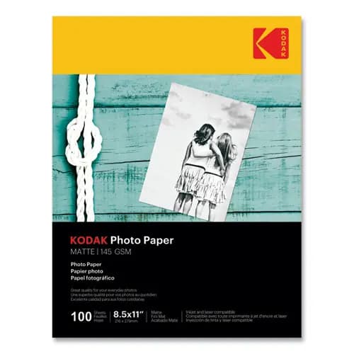 Kodak Photo Paper, Matte, 8.5 x 11, 100 Sheets, 7.2 mil