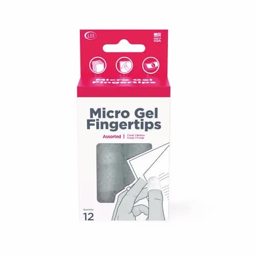 LEE Micro-Gel Fingertips, Small, Medium, Large, X-Large, Clear, 12/Pack