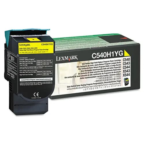 Lexmark™ C540H1YG Return Program High-Yield Toner Cartridge, Yellow, 2,000 Page-Yield