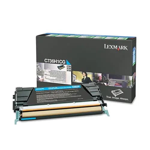 Lexmark™ C736H1CG Return Program High-Yield Toner Cartridge, Cyan, 10,000 Page-Yield