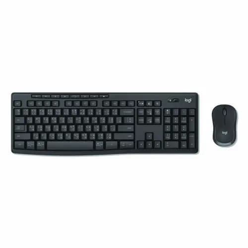 Logitech® MK370 Combo for Business, 33 ft Wireless Range, Graphite
