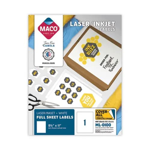 MACO® Cover-All Opaque Laser/Inkjet Shipping Labels
