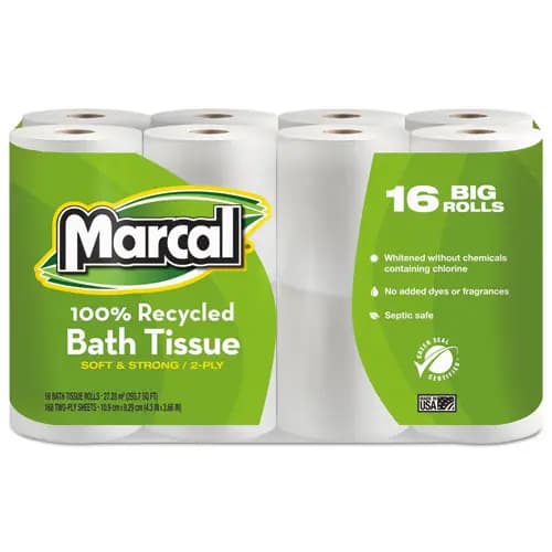 Marcal® 100% Recycled Two-Ply Bath Tissue