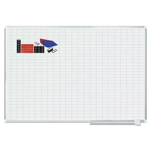 MasterVision® Gridded Magnetic Steel Dry Erase Planning Board
