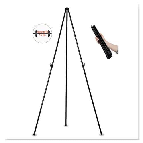 MasterVision® Instant Easel, 61.5" High, Black, Steel, Heavy-Duty