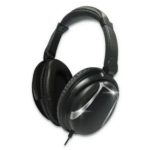 Maxell® Bass 13 Headphone with Mic, Black, 4 ft Cord