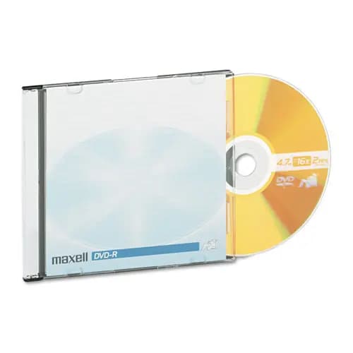 Maxell® DVD-R Recordable Disc, 4.7 GB, 16x, Jewel Case, Gold, 10/Pack