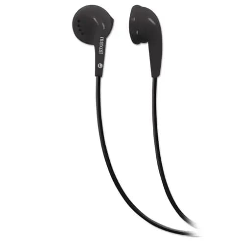 Maxell® EB-95 Stereo Earbuds, 3 ft Cord, Black