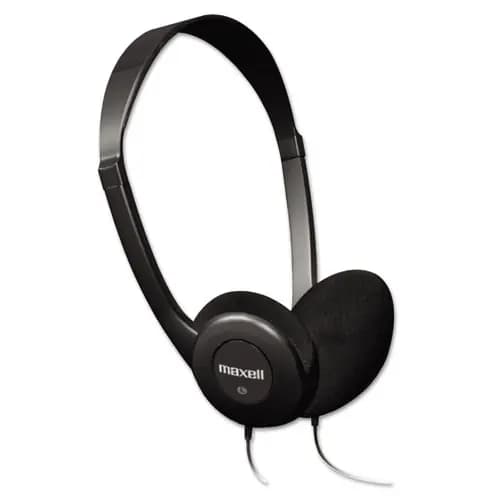 Maxell® HP-100 Headphones, Black, 4 ft Cord