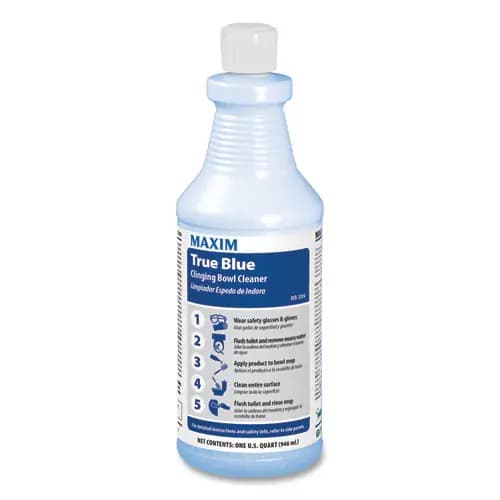 Maxim® True Blue Clinging Bowl Cleaner, Mint Scent, 32 oz Bottle, 12/Carton