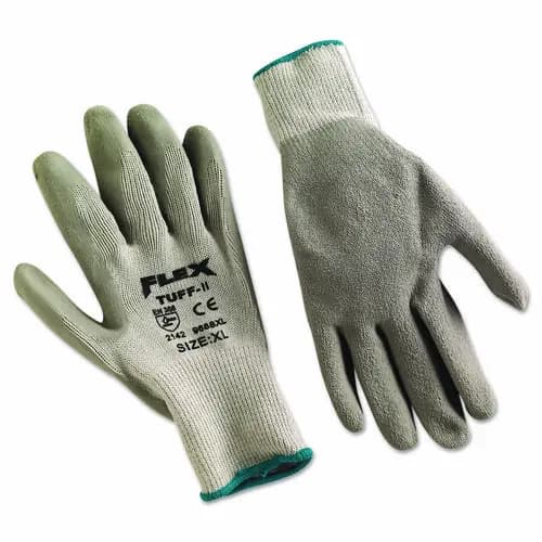 MCR™ Safety FlexTuff Latex Dipped Gloves, Gray, X-Large, 12 Pairs