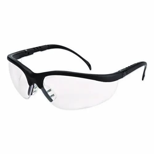 MCR™ Safety Klondike Safety Glasses, Matte Black Frame, Clear Lens, 12/Box