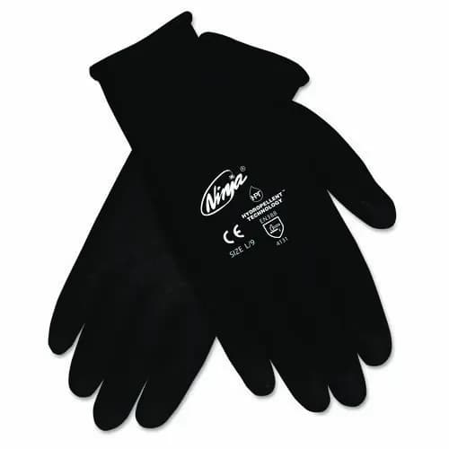 MCR™ Safety Ninja HPT PVC coated Nylon Gloves, Large, Black, Pair