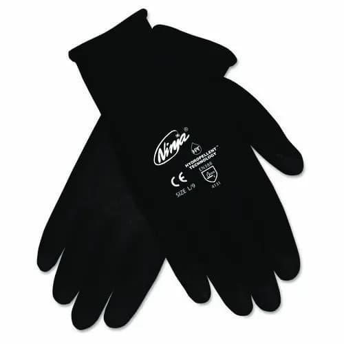 MCR™ Safety Ninja HPT PVC Coated Nylon Gloves, X-Large, Black, Pair