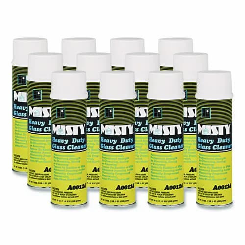 Misty® Heavy-Duty Glass Cleaner, Citrus, 20 oz Aerosol Spray, 12/Carton