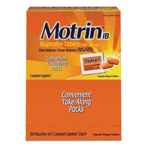 Motrin® IB Ibuprofen Tablets, Two-Pack - 50 Packs/Box