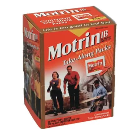 Motrin Ib Ibuprofen Tablets 50 Packs of 2 Tablets