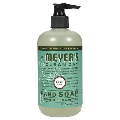 Mrs. Meyer's® Clean Day Liquid Hand Soap, Basil Scent, 12.5 oz, 6/Carton