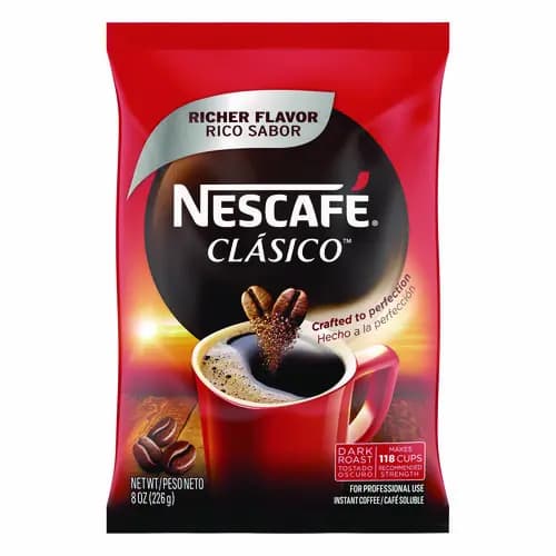 Nescafé® Clasico Dark Roast Instant Coffee, 8 oz Pouch