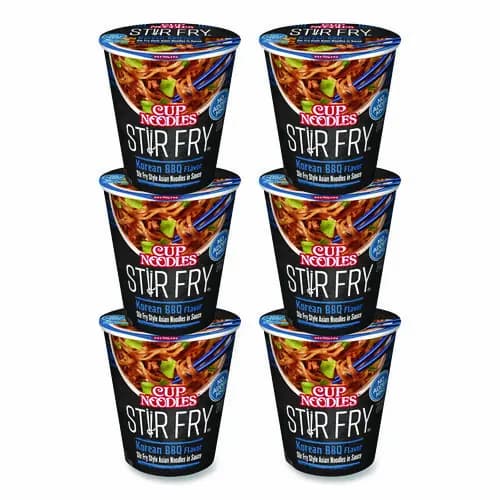 Nissin® Cup Noodles Stir Fry, Korean BBQ, 2.89 oz Cup, 6/Carton