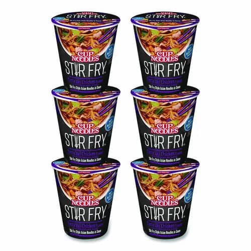 Nissin® Cup Noodles Stir Fry, Teriyaki Chicken, 3 oz Cup, 6/Carton