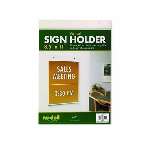 NuDell™ Acrylic Sign Holder, Vertical, 8.5 x 11, Clear