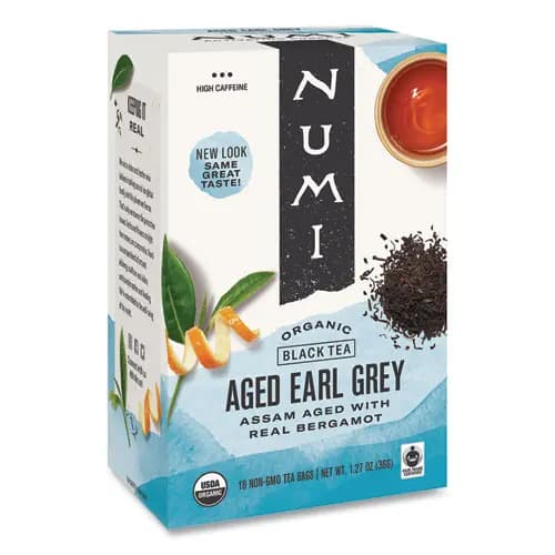 Numi® Organic Teas and Teasans Aged Earl Grey Tea, 18 Filterbags, 1.27 oz Box