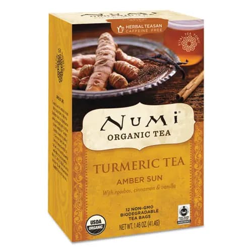 Numi® Turmeric Tea, Amber Sun, 12/Box