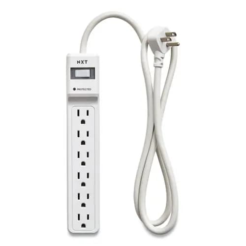 NXT Technologies™ Surge Protector, 6 AC Outlets, 4 ft Cord, 600 J, White