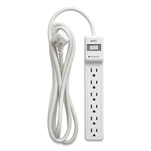 NXT Technologies™ Surge Protector, 6 AC Outlets, 8 ft Cord, 900 J, White