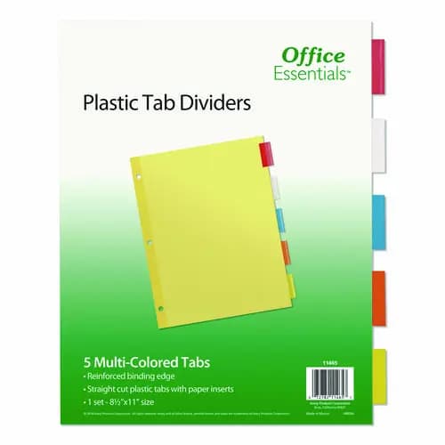 Office Essentials™ Plastic Insertable Dividers