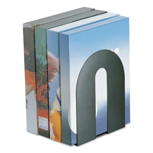 Officemate Heavy Duty Bookends, Nonskid, Steel, Black, 1 Pair