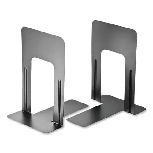 Officemate Steel Bookends, Nonskid, Black, 1 Pair